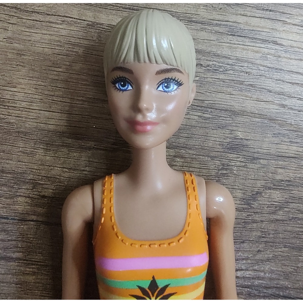 2019 Color Reveal Barbie Doll Blonde Orange Pineapple Top Blue Eyes D96